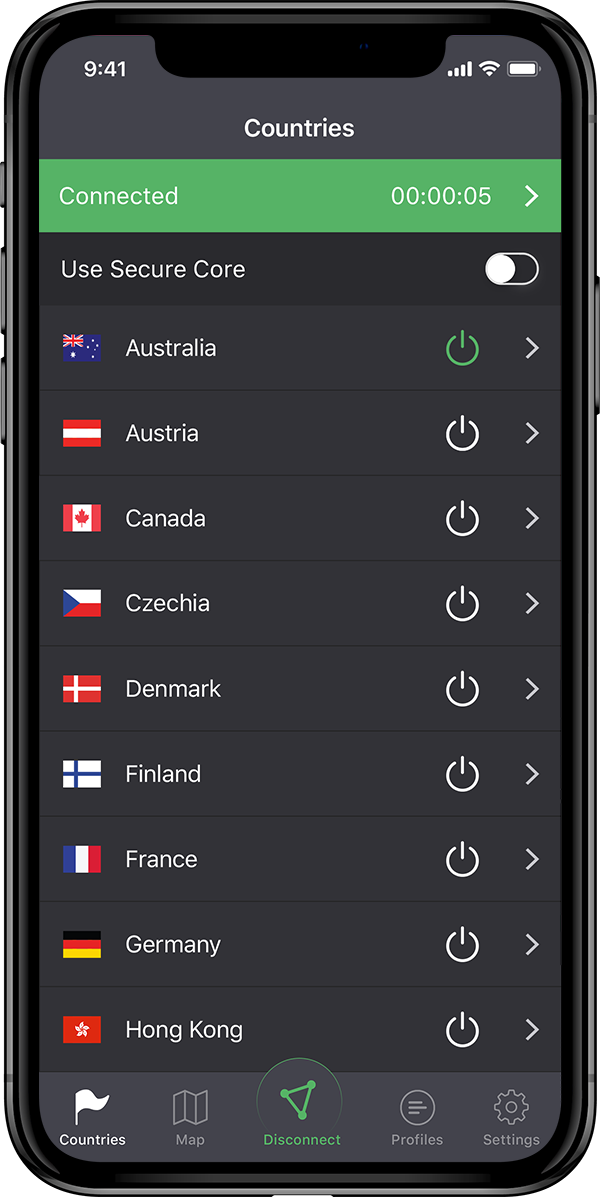 ProtonVPN iOS’ta